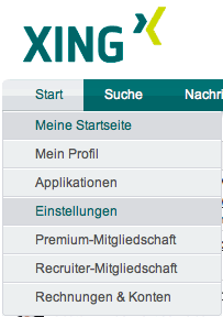 XING Einstellungen