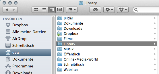 Den Library-Ordner im Benutzer-Verzeichnis anzeigen lassen