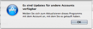 Es sind Updates für andere Accounts verfügbar